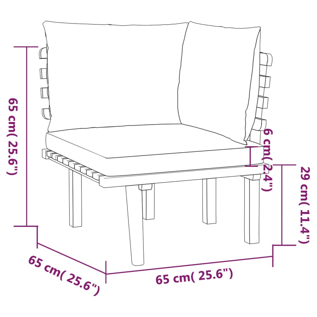 5 Piece Garden Lounge Set with Cushions Solid Acacia Wood - Newstart Furniture