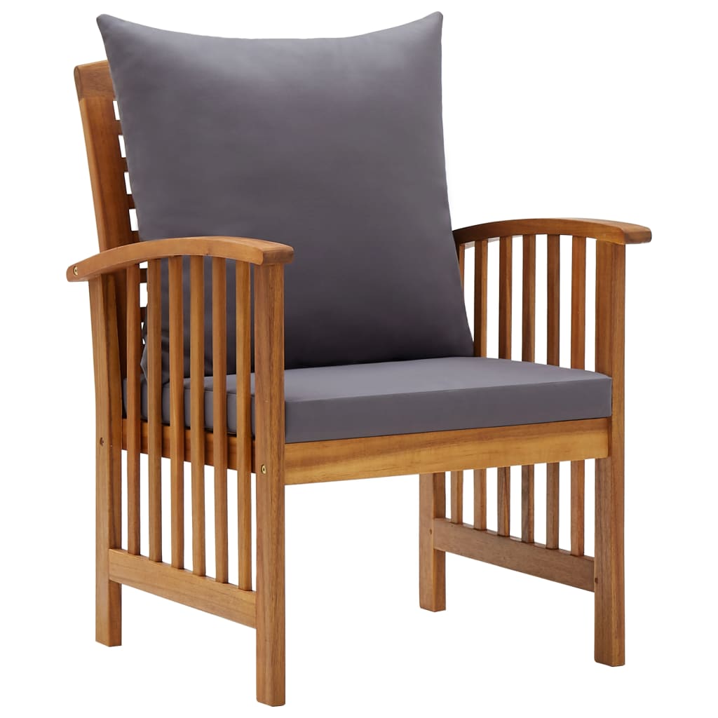 5 Piece Garden Lounge Set with Cushions Solid Acacia Wood (310258+310261+310264) - Newstart Furniture