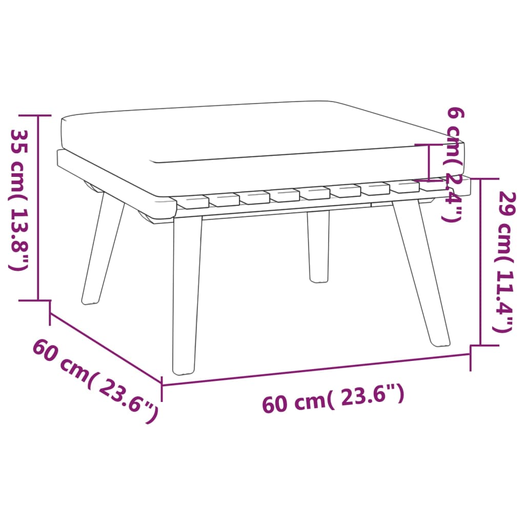 5 Piece Garden Lounge Set with Cushions Solid Acacia Wood - Newstart Furniture