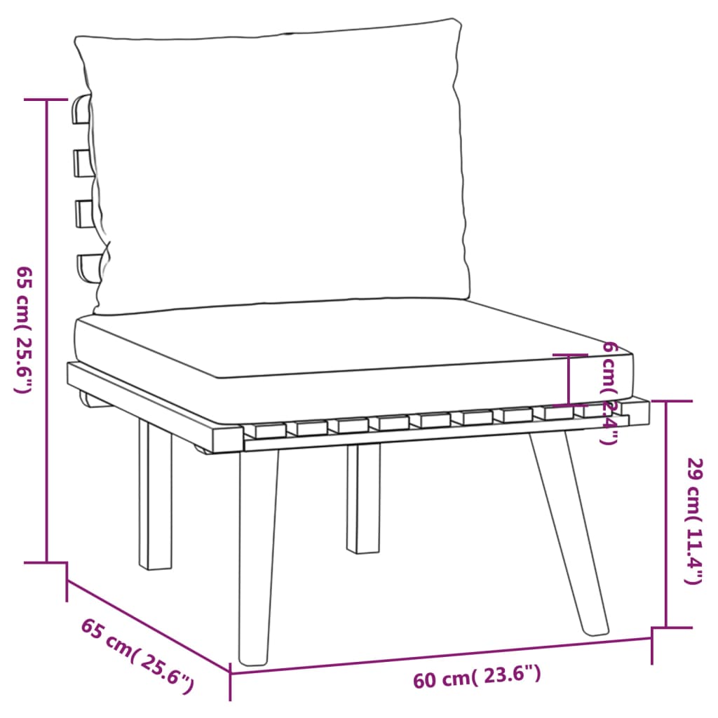 5 Piece Garden Lounge Set with Cushions Solid Acacia Wood - Newstart Furniture