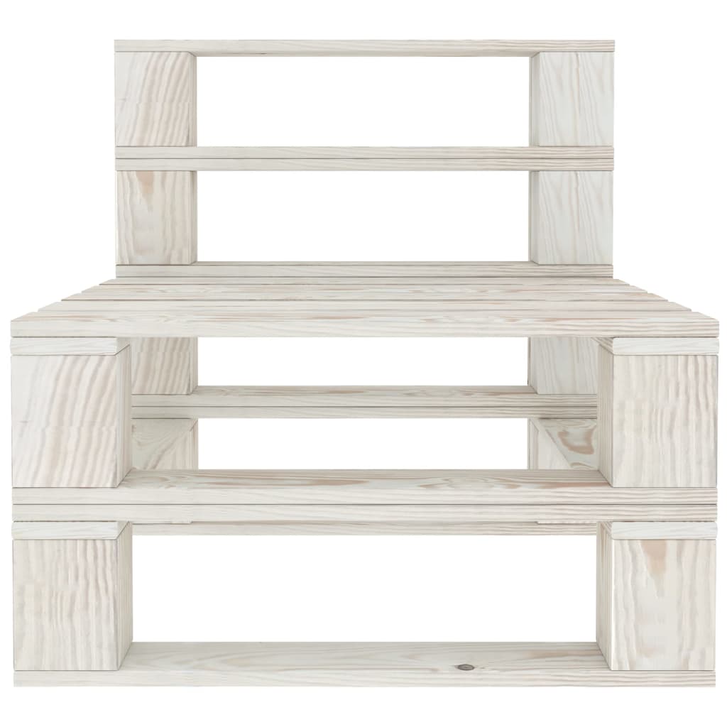 5 Piece Garden Pallet Lounge Set Solid Pinewood White - Newstart Furniture