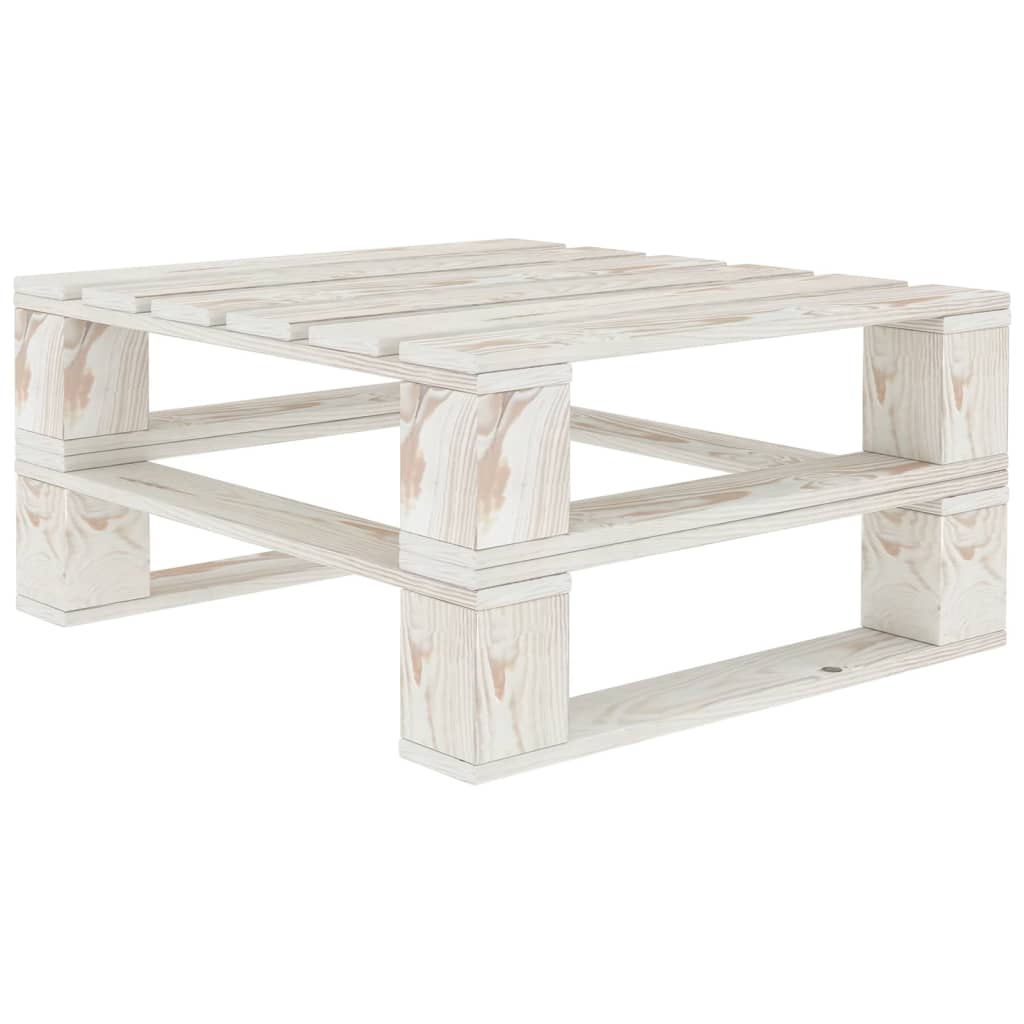 5 Piece Garden Pallet Lounge Set Solid Pinewood White - Newstart Furniture