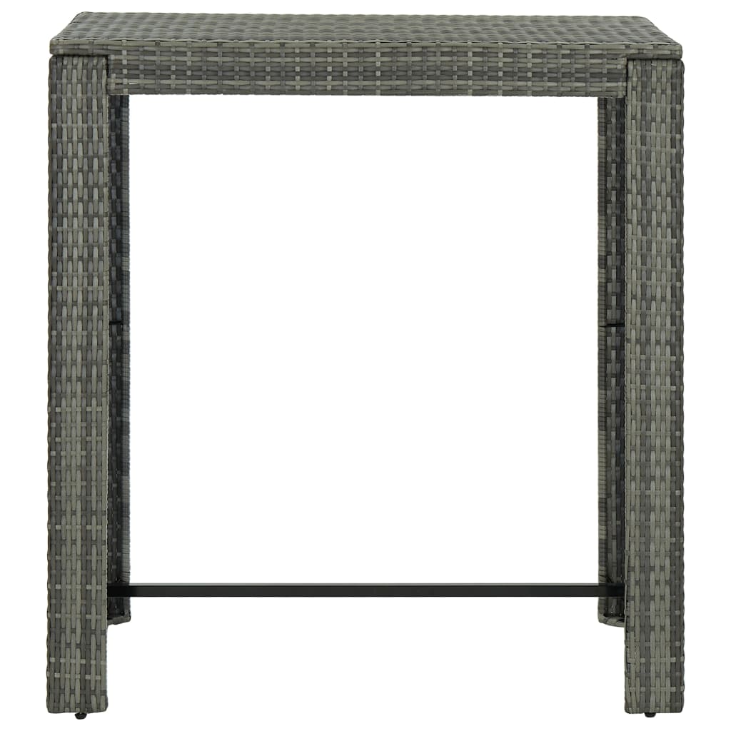 5 Piece Outdoor Bar Set with Armrest Poly Rattan Grey - Newstart Furniture