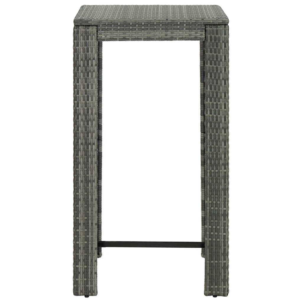 5 Piece Outdoor Bar Set with Cushions Poly Rattan Grey - Newstart Furniture