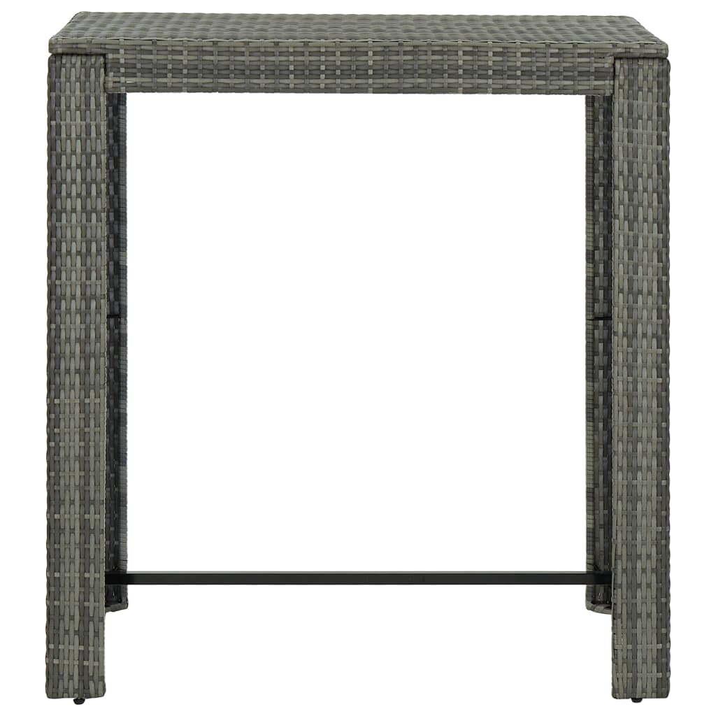 5 Piece Outdoor Bar Set with Cushions Poly Rattan Grey - Newstart Furniture