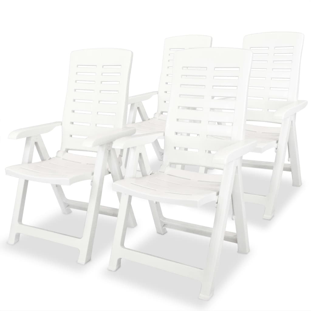 5 Piece Outdoor Dining Set Plastic White - Newstart Furniture