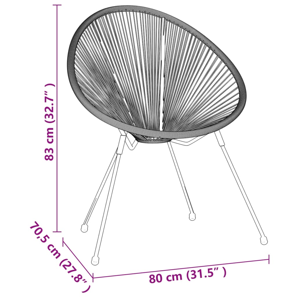 5 Piece Outdoor Dining Set PVC Rattan Black - Newstart Furniture