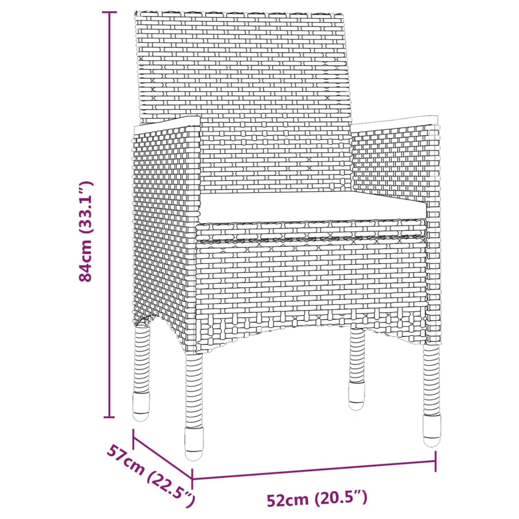 5 Piece Outdoor Dining Set with Cushions Black - Newstart Furniture