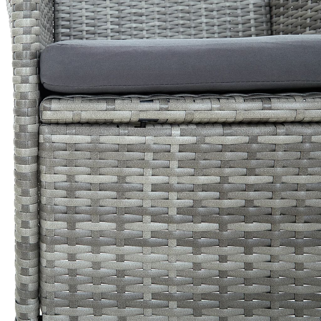 5 Piece Outdoor Dining Set with Cushions Poly Rattan Grey - Newstart Furniture