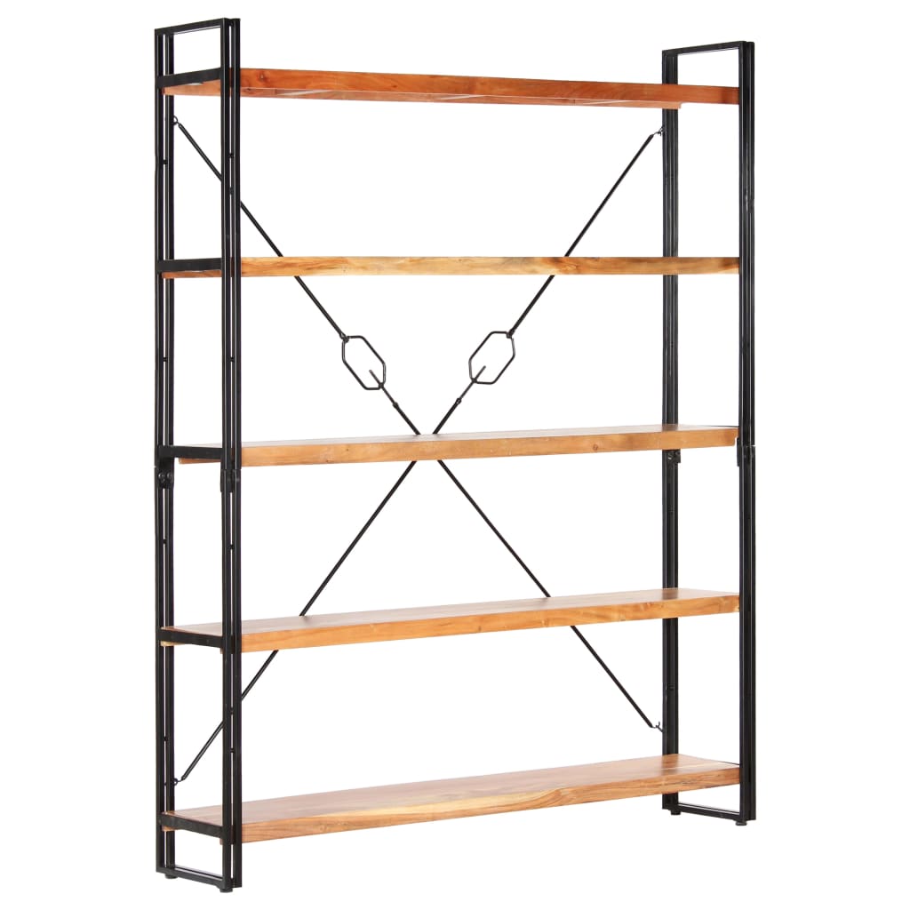 5-Tier Bookcase 140x30x180 cm Solid Acacia Wood - Newstart Furniture