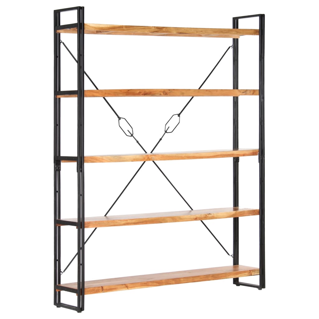 5-Tier Bookcase 140x30x180 cm Solid Acacia Wood - Newstart Furniture