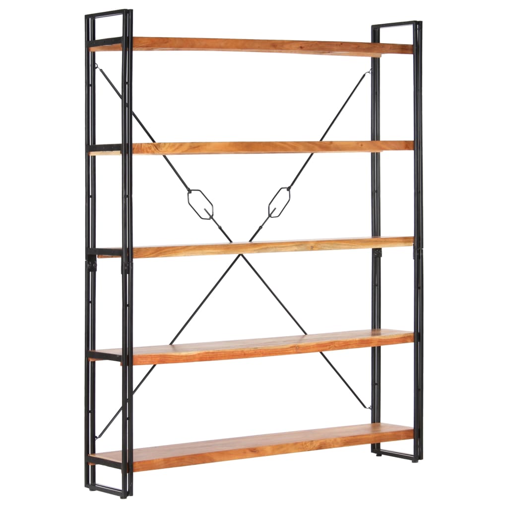 5-Tier Bookcase 140x30x180 cm Solid Acacia Wood - Newstart Furniture