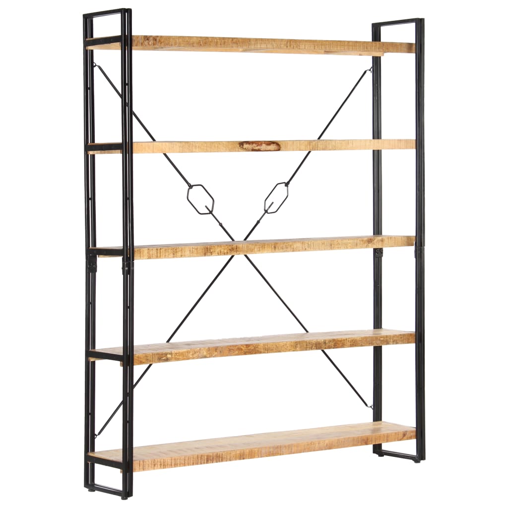 5-Tier Bookcase 140x30x180 cm Solid Mango Wood - Newstart Furniture