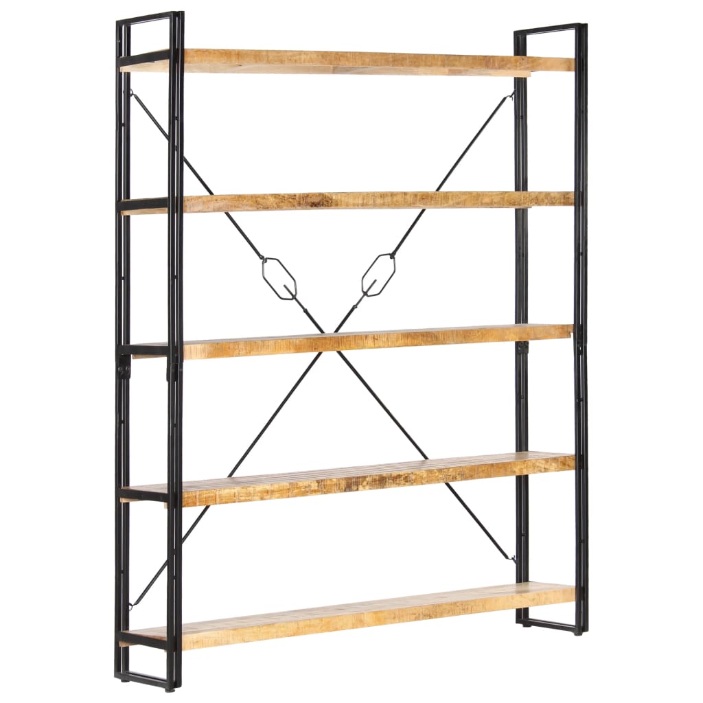 5-Tier Bookcase 140x30x180 cm Solid Mango Wood - Newstart Furniture