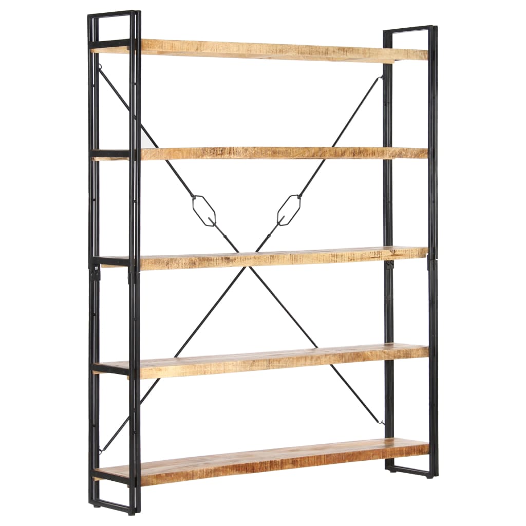 5-Tier Bookcase 140x30x180 cm Solid Mango Wood - Newstart Furniture