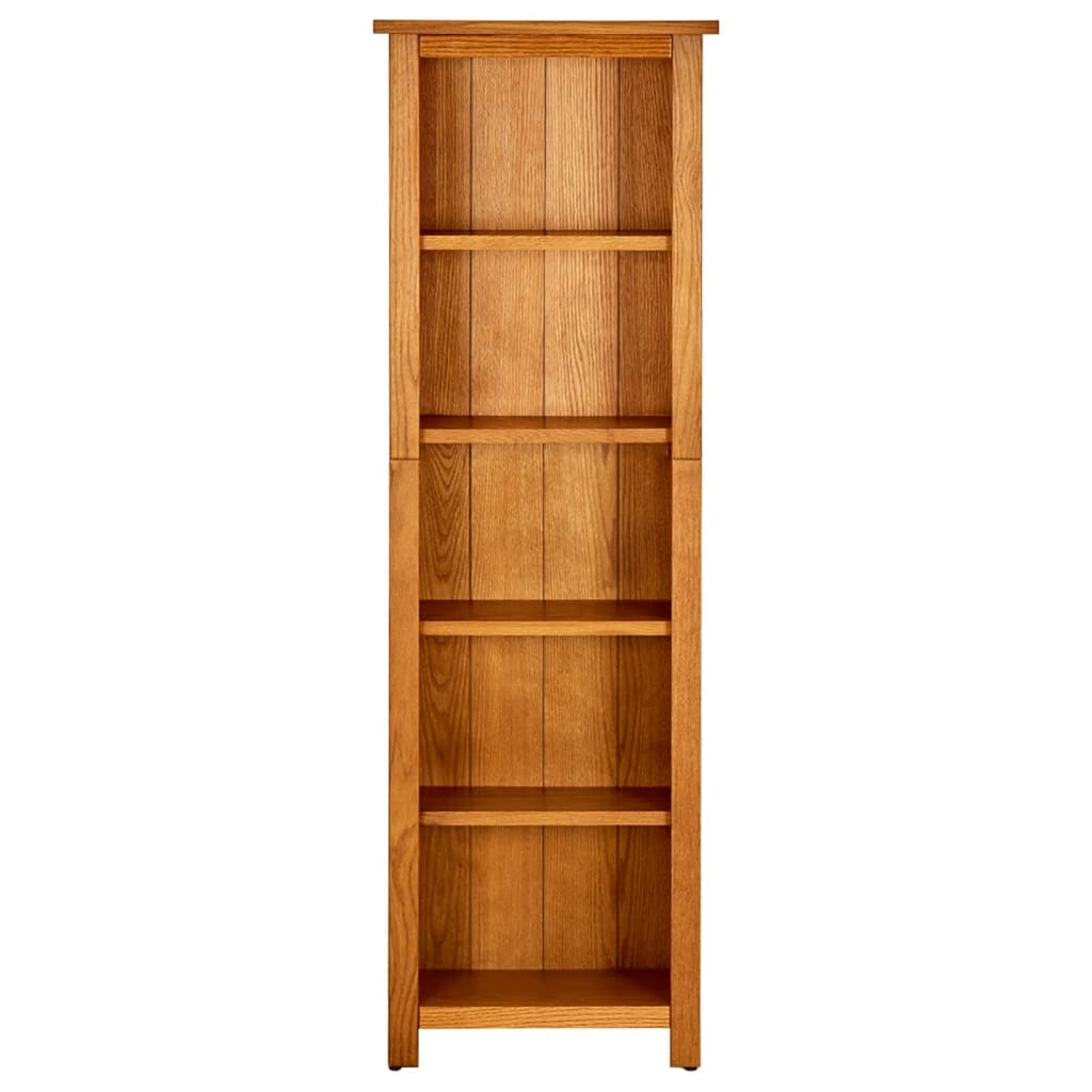 5-Tier Bookcase 45x22x140 cm Solid Oak Wood - Newstart Furniture