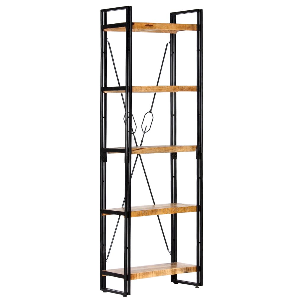 5-Tier Bookcase 60x30x180 cm Solid Mango Wood - Newstart Furniture