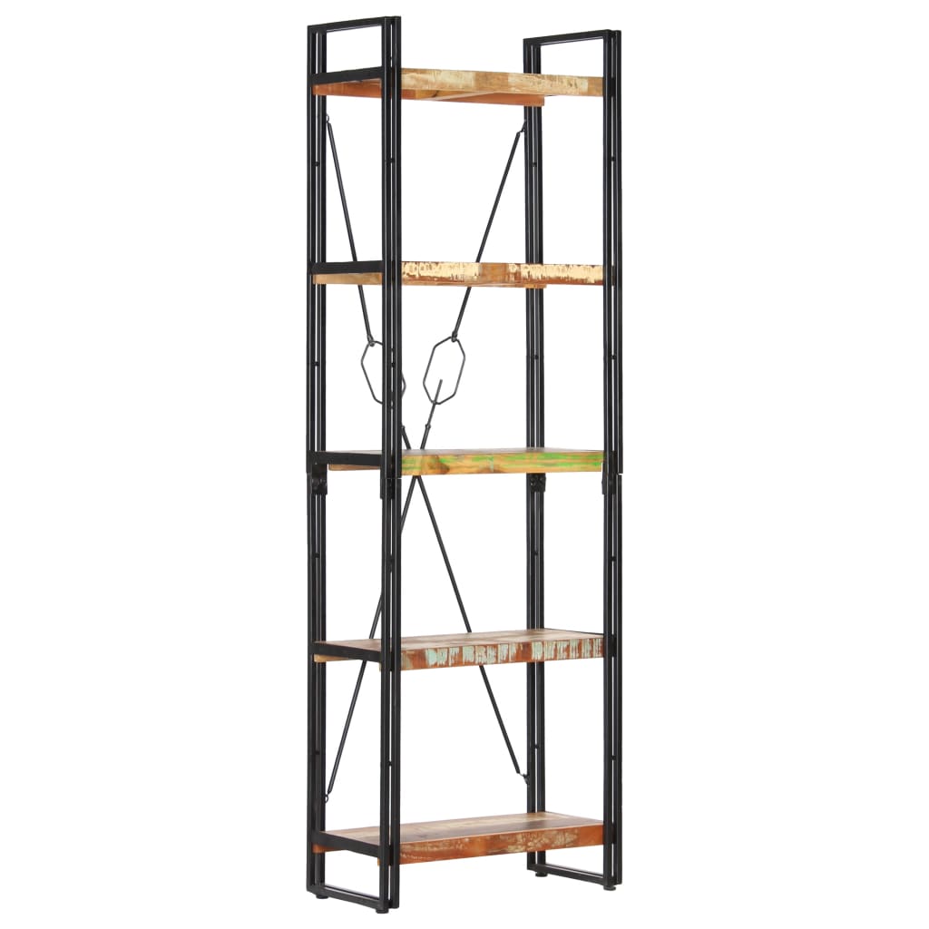 5-Tier Bookcase 60x30x180 cm Solid Reclaimed Wood - Newstart Furniture