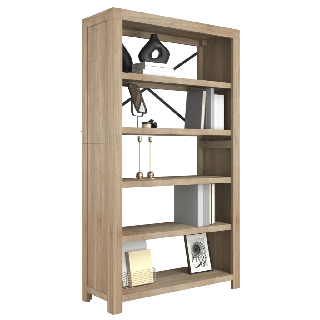 5-Tier Bookcase 80x30x140 cm Solid Wood Acacia - Newstart Furniture