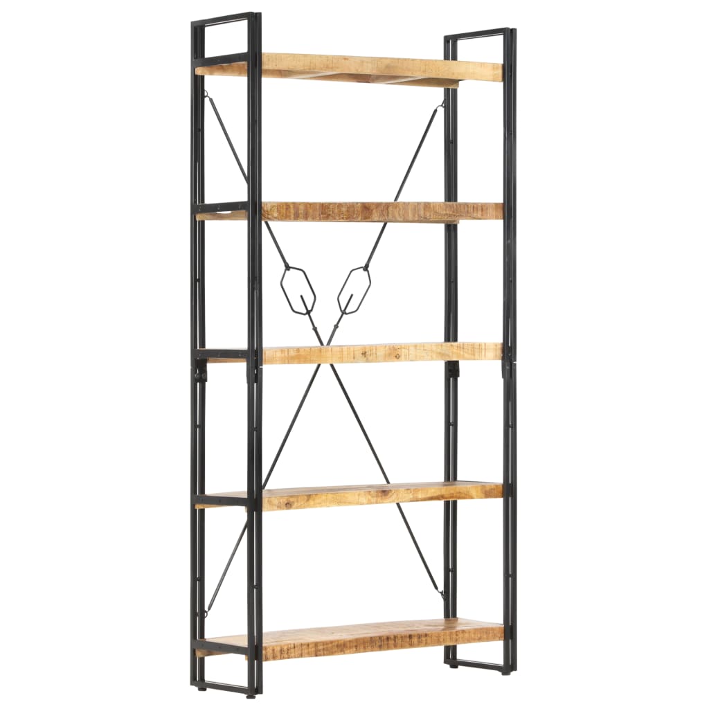 5-Tier Bookcase 90x30x180 cm Solid Mango Wood - Newstart Furniture