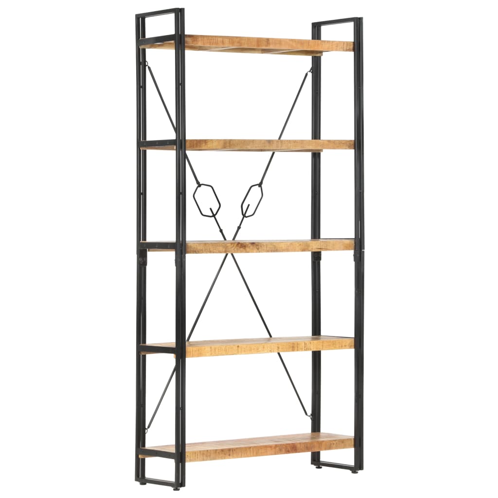 5-Tier Bookcase 90x30x180 cm Solid Mango Wood - Newstart Furniture