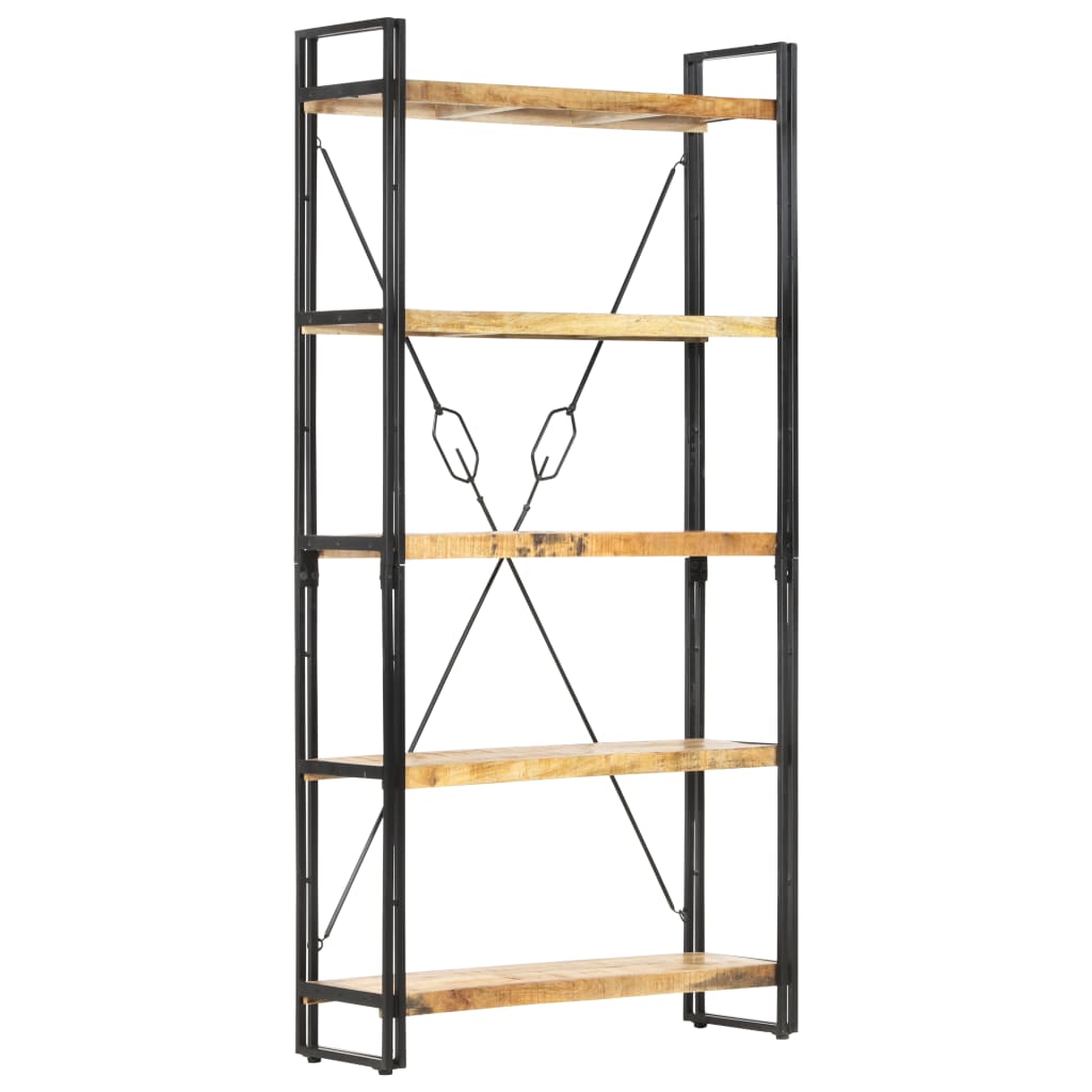 5-Tier Bookcase 90x30x180 cm Solid Mango Wood - Newstart Furniture