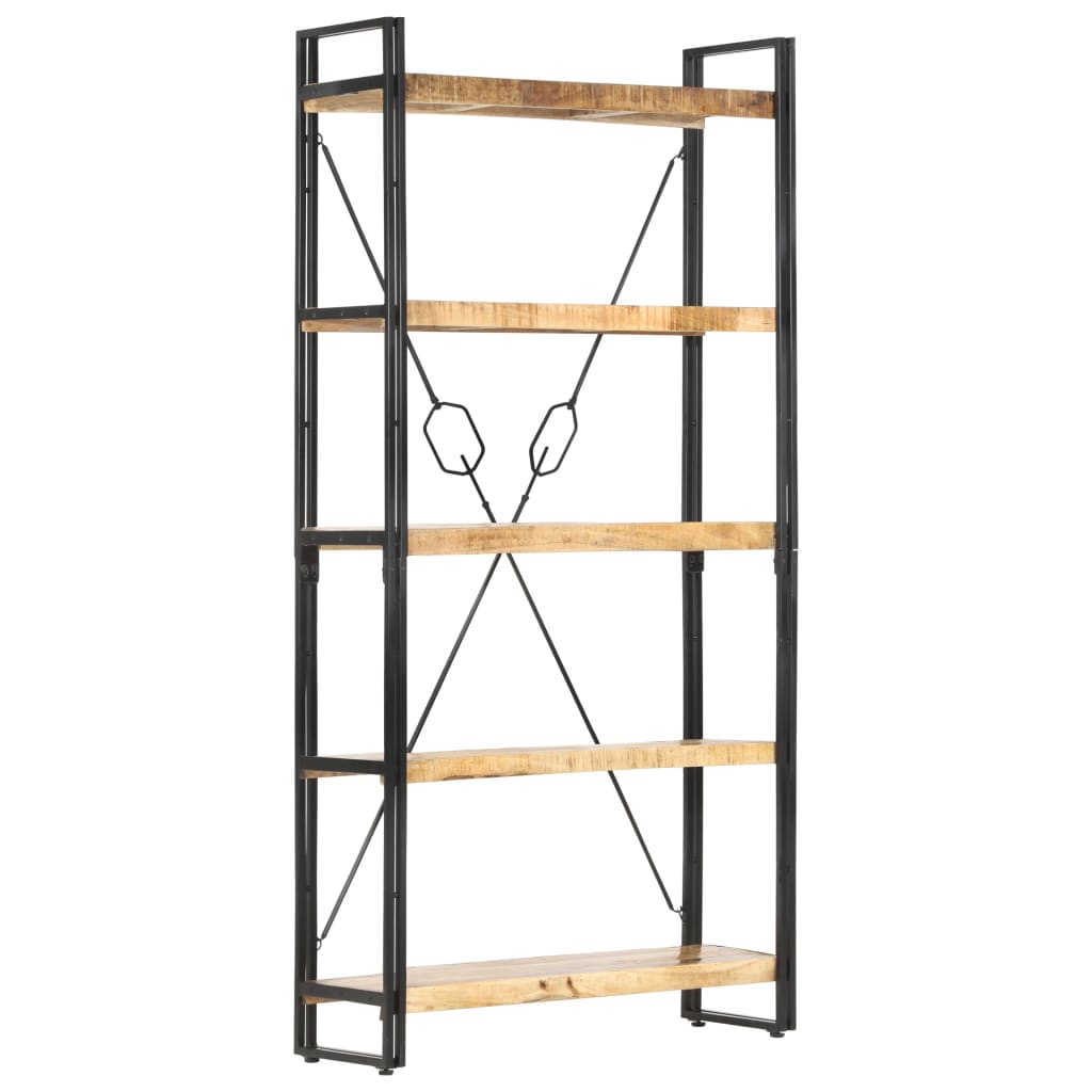 5-Tier Bookcase 90x30x180 cm Solid Mango Wood - Newstart Furniture