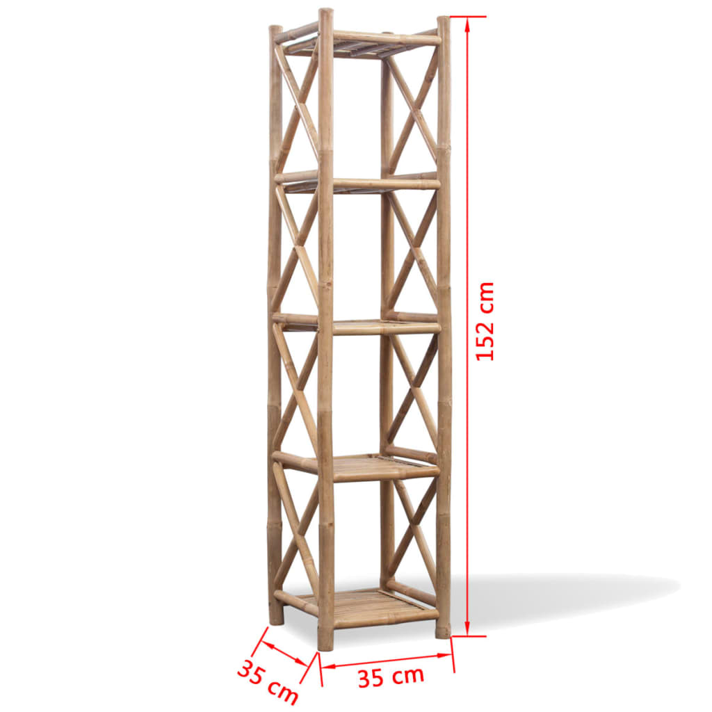 5-Tier Square Bamboo Shelf - Newstart Furniture