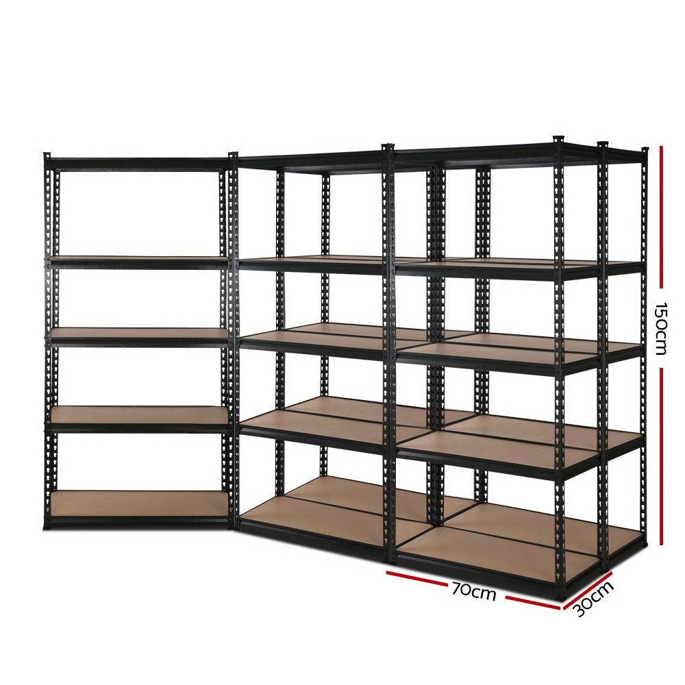 5x1.5M Warehouse Shelving Racking Storage Garage Steel Metal Shelves Rack - Newstart Furniture