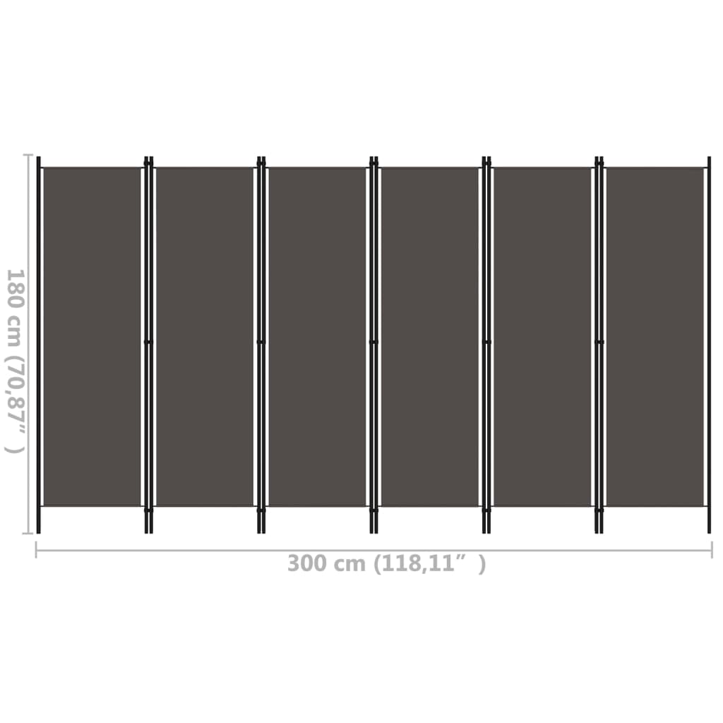 6 - Panel Room Divider Anthracite 300x180 cm - Newstart Furniture