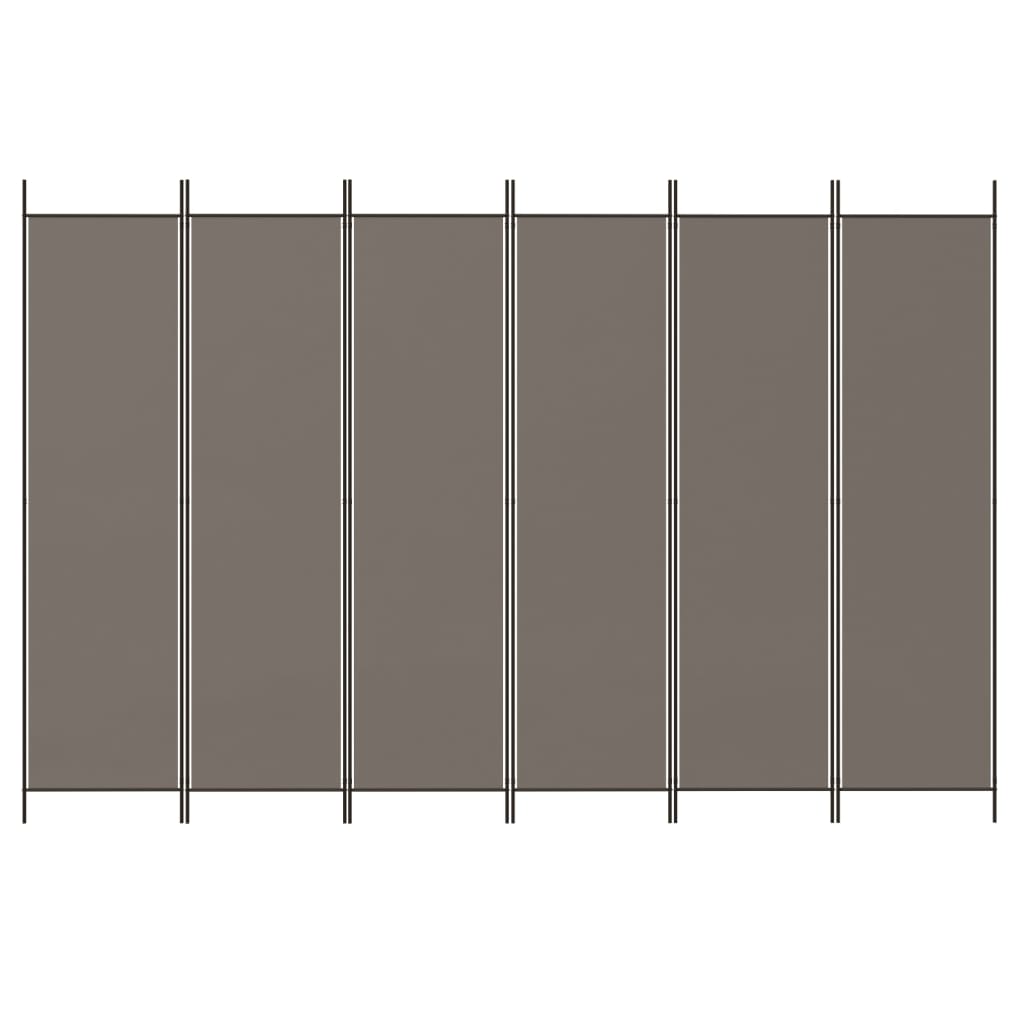 6 - Panel Room Divider Anthracite 300x200 cm Fabric - Newstart Furniture