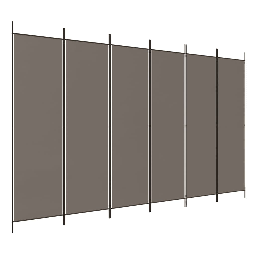 6 - Panel Room Divider Anthracite 300x200 cm Fabric - Newstart Furniture