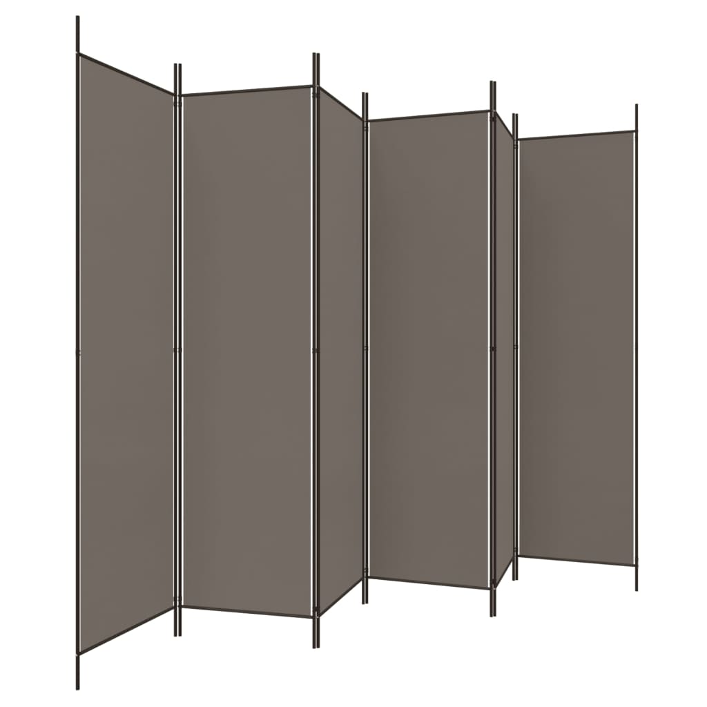 6 - Panel Room Divider Anthracite 300x200 cm Fabric - Newstart Furniture