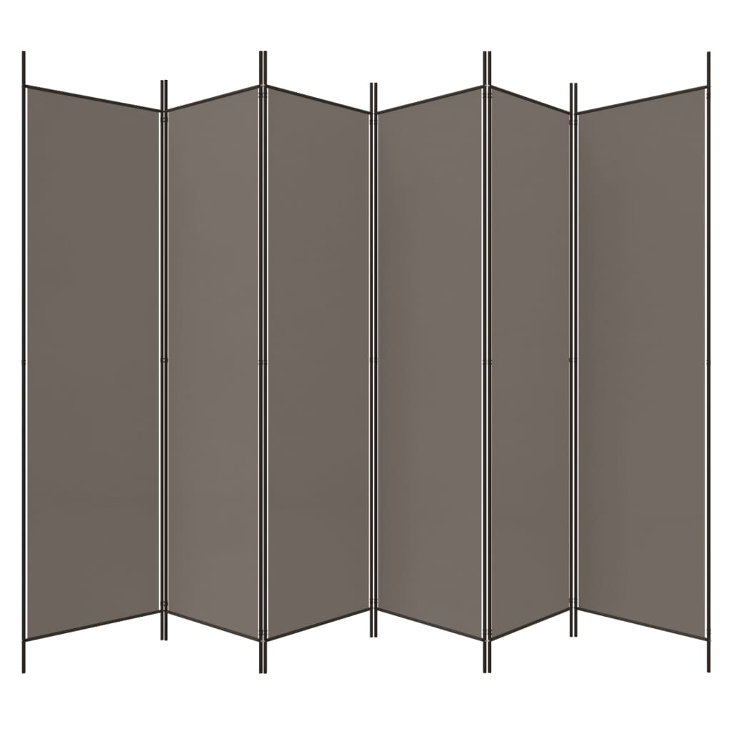 6 - Panel Room Divider Anthracite 300x200 cm Fabric - Newstart Furniture