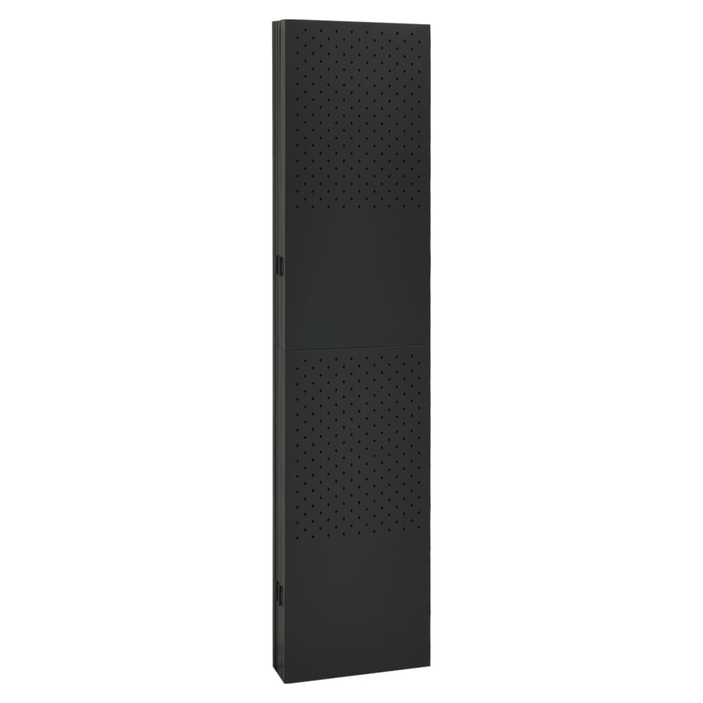 6 - Panel Room Divider Black 240x180 cm Steel - Newstart Furniture