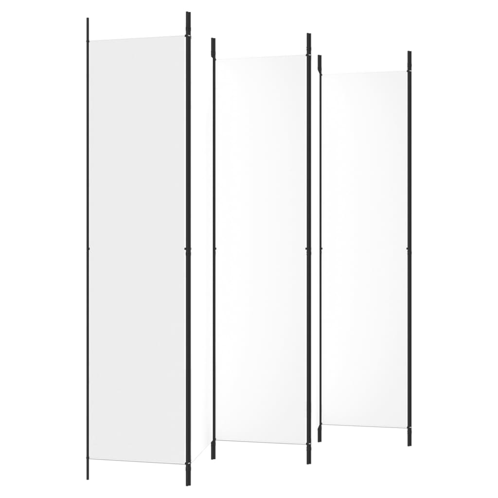 6 - Panel Room Divider White 300x220 cm Fabric - Newstart Furniture