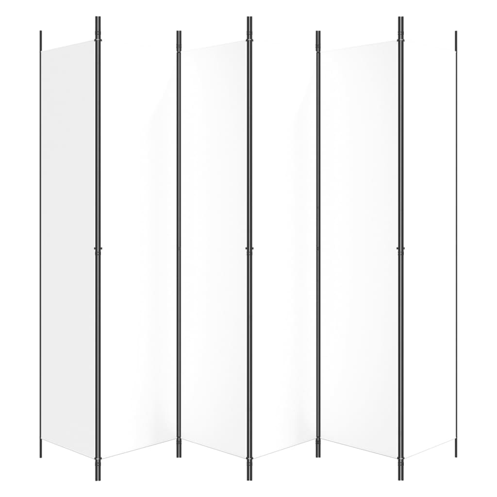 6 - Panel Room Divider White 300x220 cm Fabric - Newstart Furniture