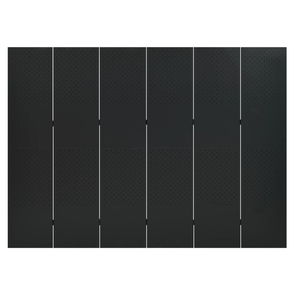 6 - Panel Room Dividers 2 pcs Black 240x180 cm Steel - Newstart Furniture