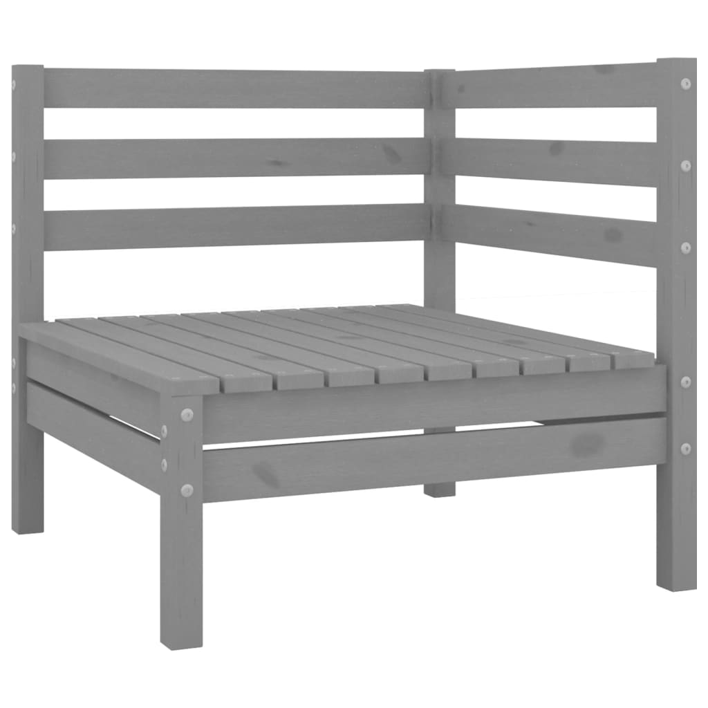 6 Piece Garden Lounge Set Grey Solid Pinewood - Newstart Furniture