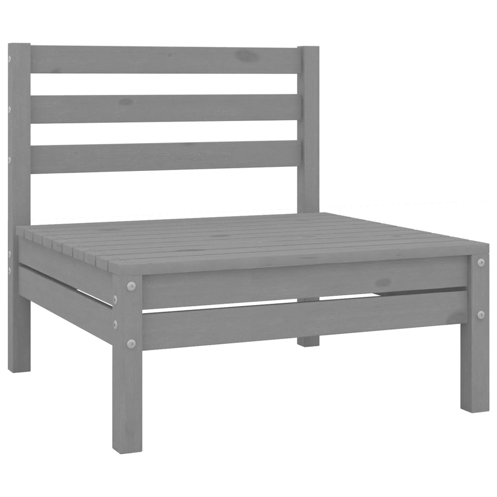 6 Piece Garden Lounge Set Grey Solid Pinewood - Newstart Furniture