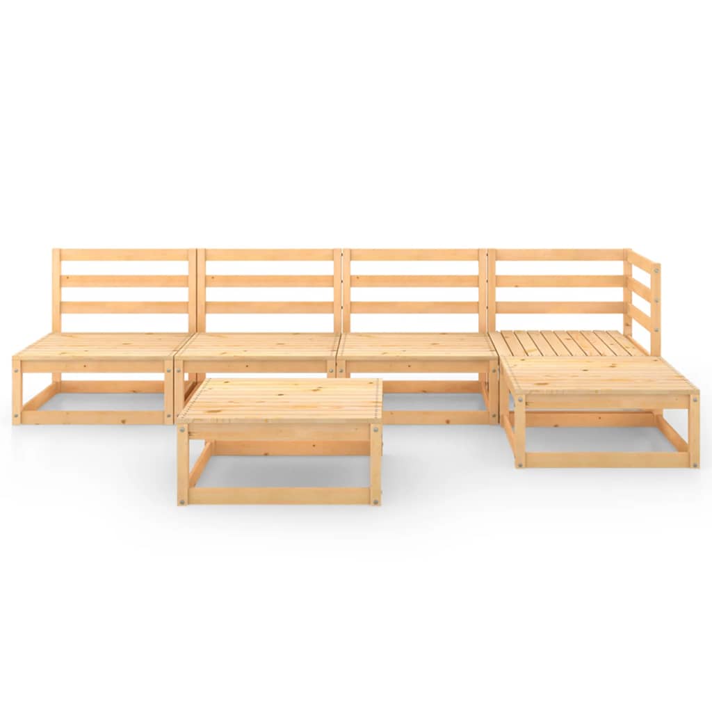 6 Piece Garden Lounge Set Solid Pinewood - Newstart Furniture