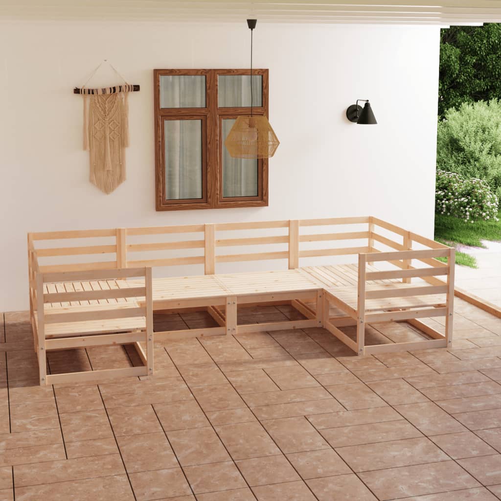 6 Piece Garden Lounge Set Solid Pinewood - Newstart Furniture