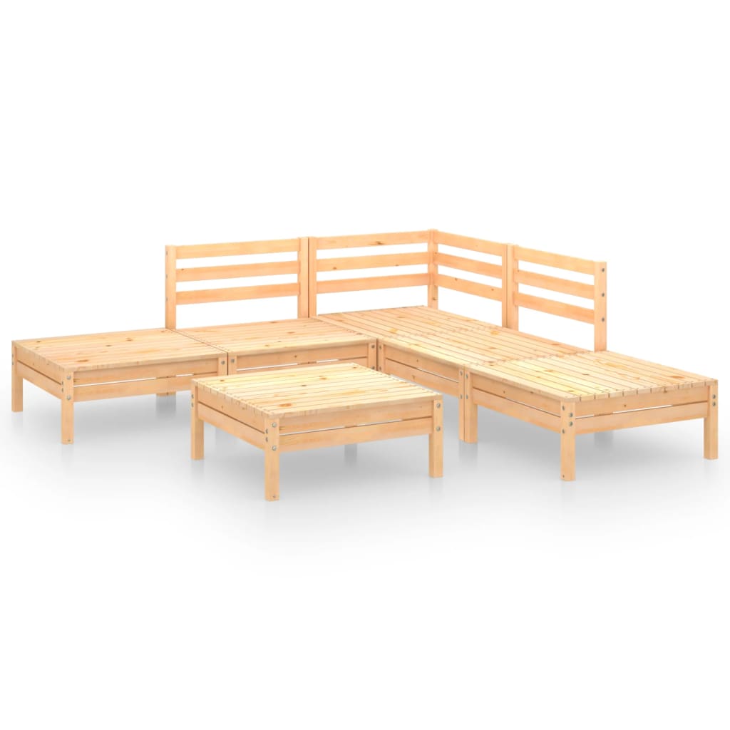 6 Piece Garden Lounge Set Solid Pinewood - Newstart Furniture