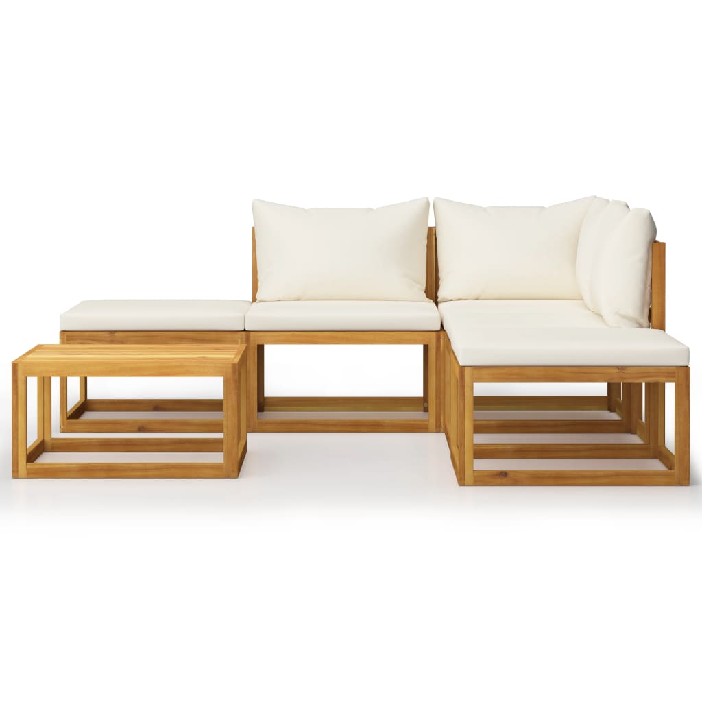 6 Piece Garden Lounge Set with Cushions Solid Acacia Wood - Newstart Furniture