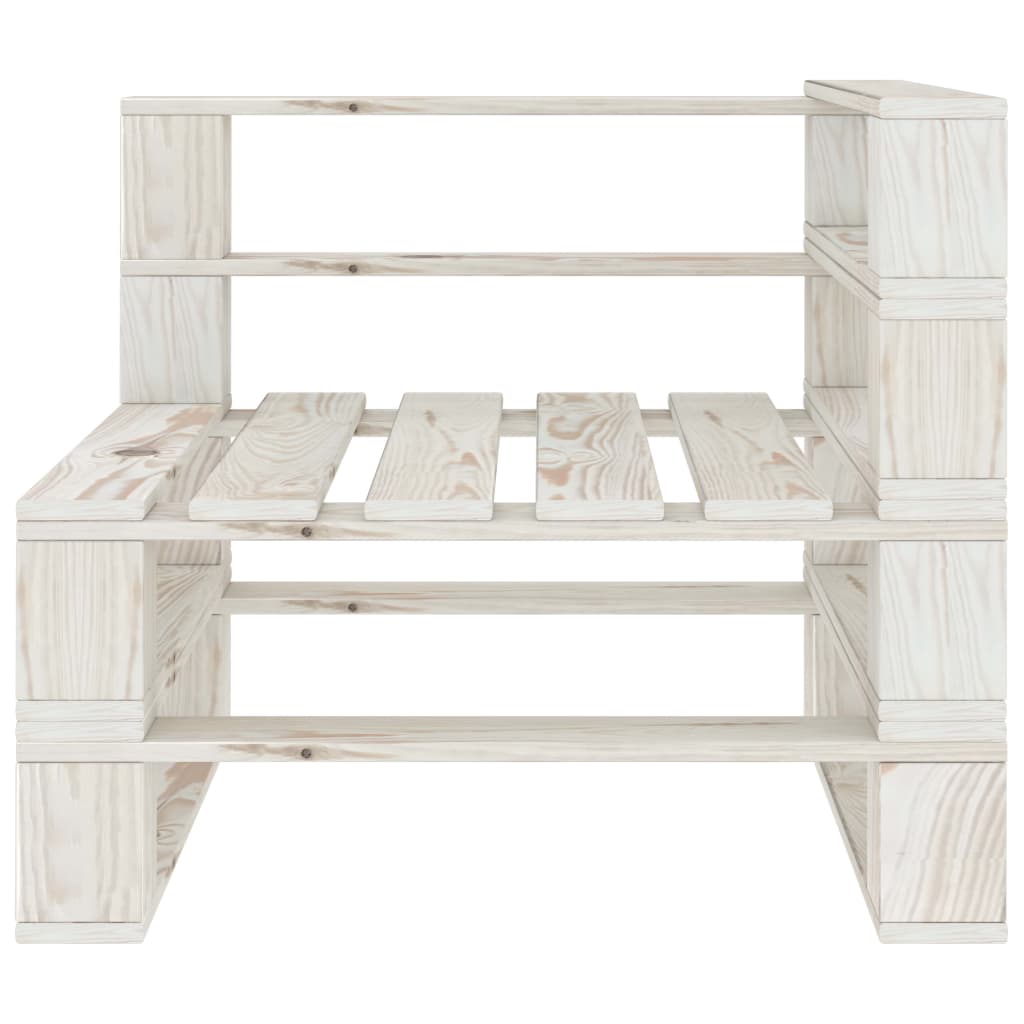 6 Piece Garden Pallet Lounge Set Wood White - Newstart Furniture