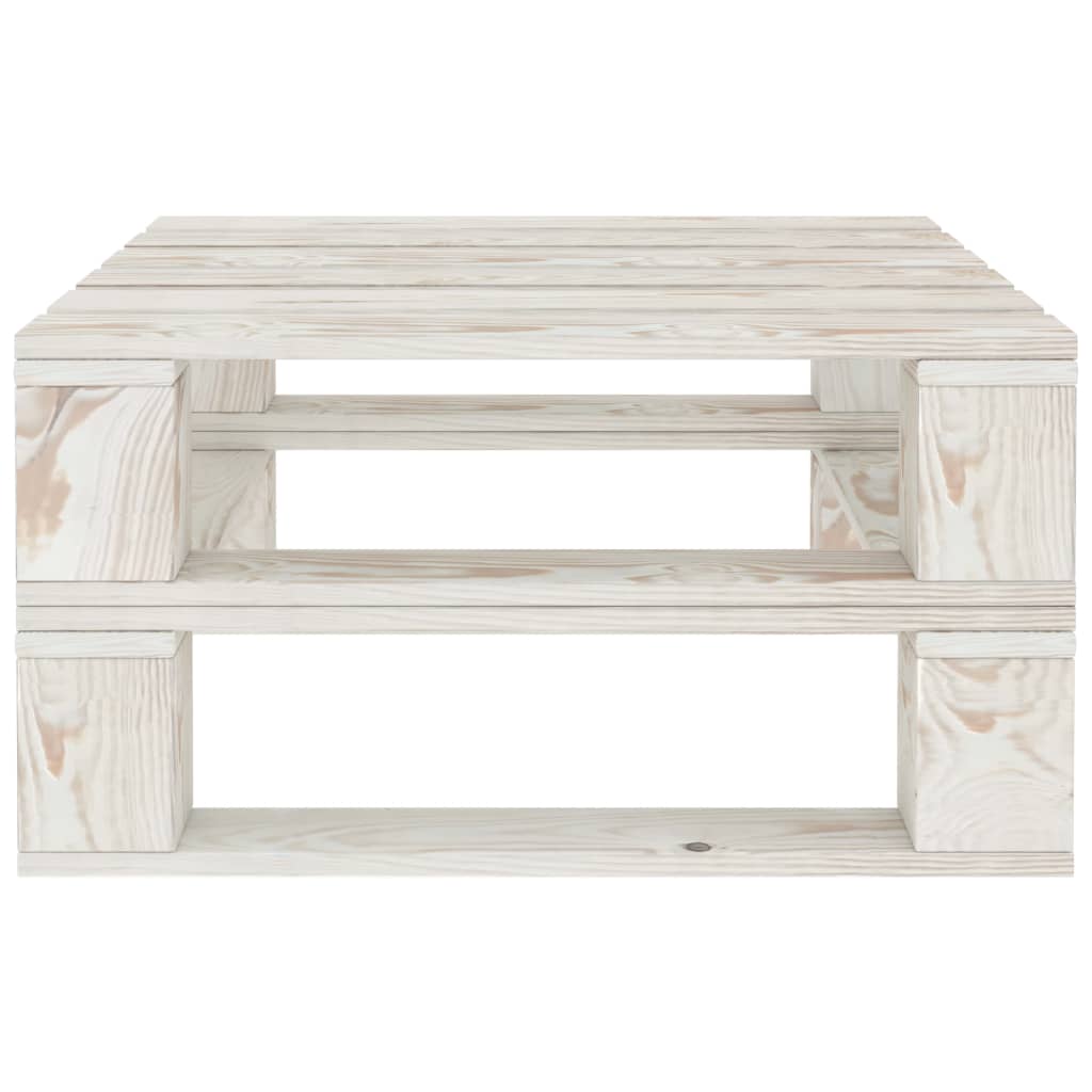 6 Piece Garden Pallet Lounge Set Wood White - Newstart Furniture