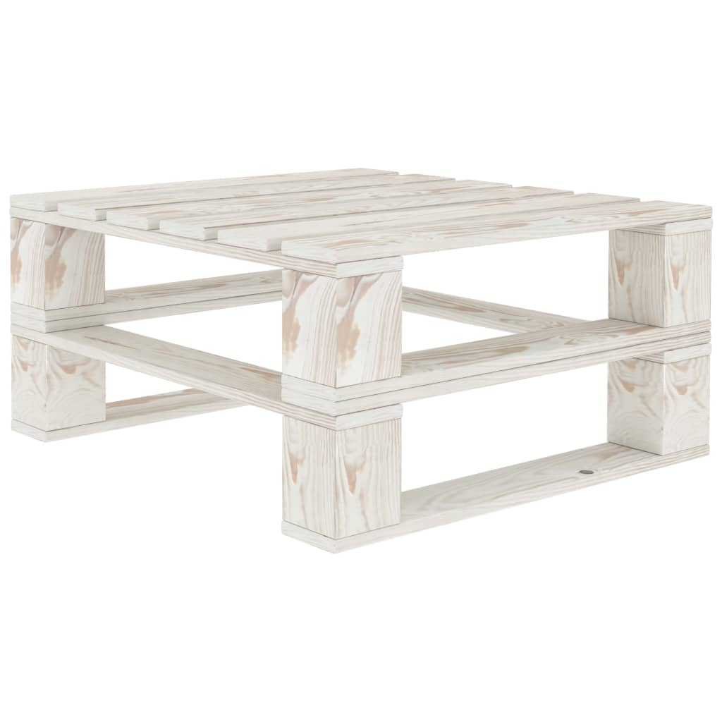 6 Piece Garden Pallet Lounge Set Wood White - Newstart Furniture