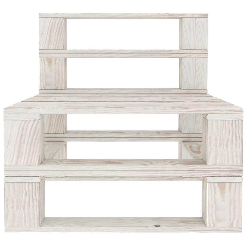 6 Piece Garden Pallet Lounge Set Wood White - Newstart Furniture