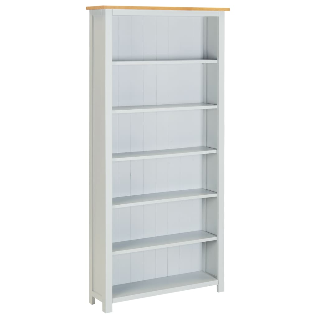 6 - Tier Bookcase 80x22.5x170 cm Solid Oak Wood - Newstart Furniture