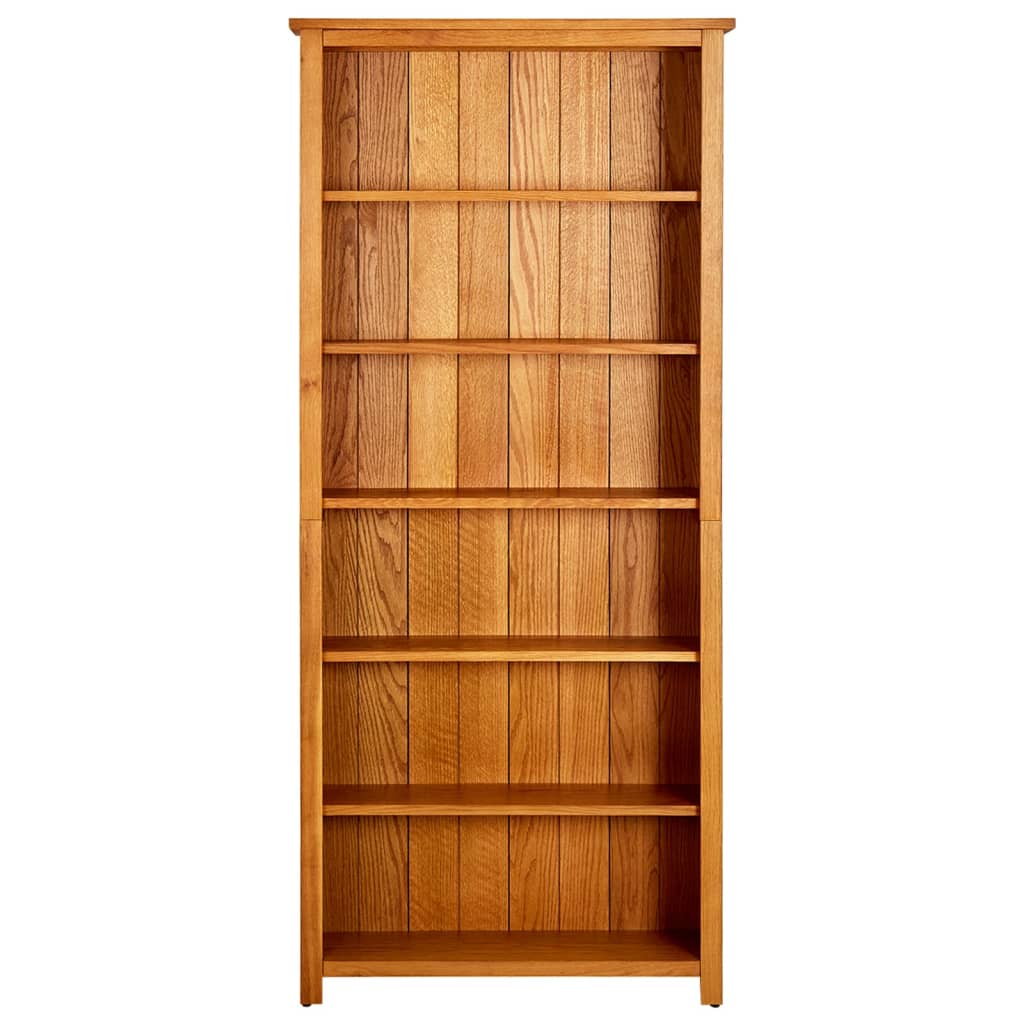 6 - Tier Bookcase 80x22.5x180 cm Solid Oak Wood - Newstart Furniture